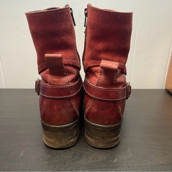 Taos Crave Combat Boot Red Bordeaux Lace and Zipper Size 40 (9 - 9.5) - Picture 2 of 11